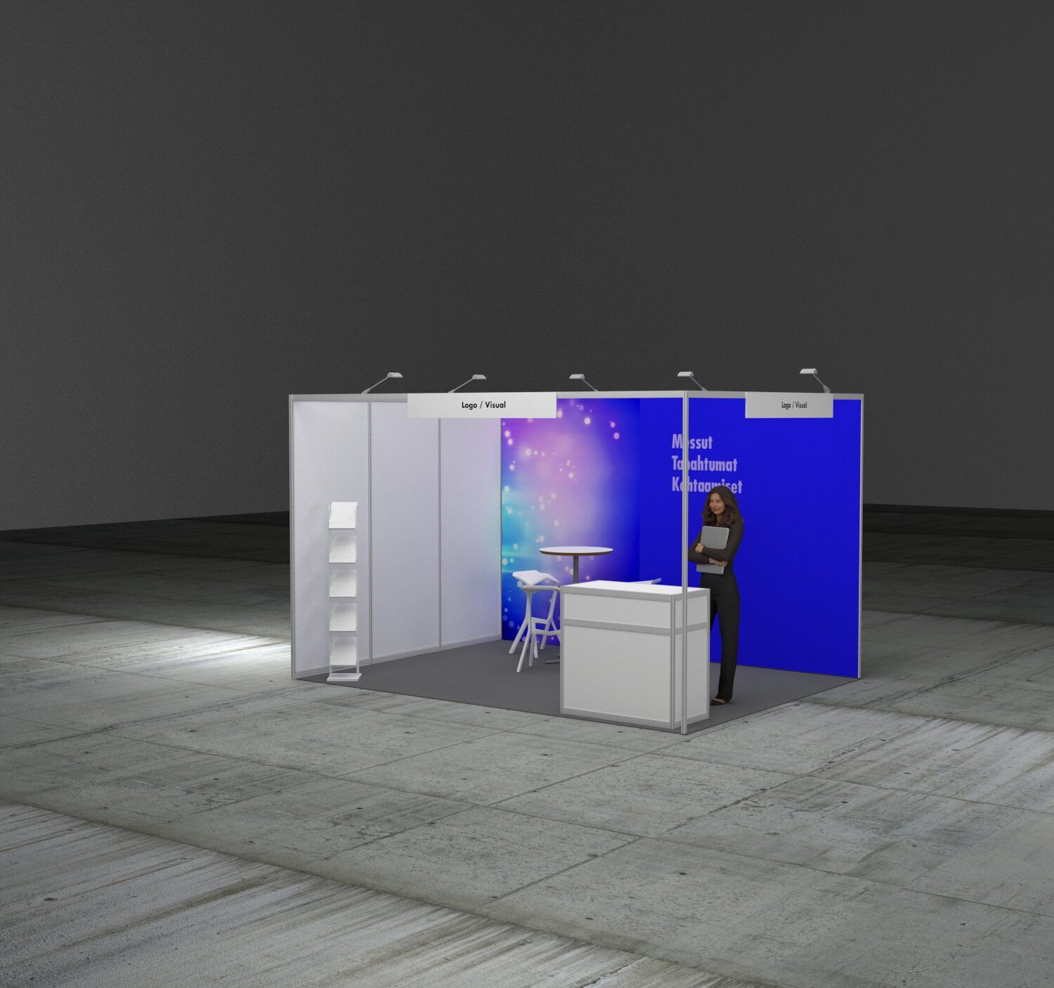 KULMAOSASTO 4 x 3 m: yksi brändätty seinä