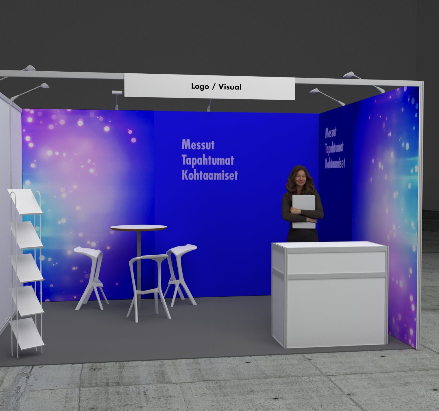 TASKUOSASTO 4 x 3m kaksi brändättyä seinää