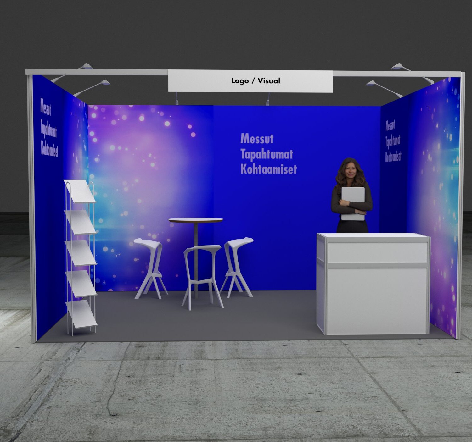 TASKUOSASTO 4 x 3m kolme brändättyä seinää