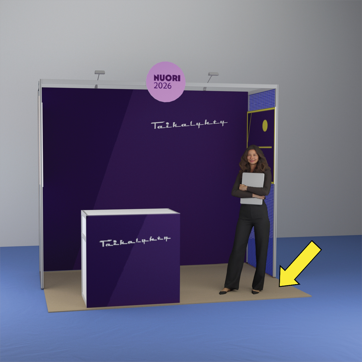 Osaston pohjalevytys & matotus vapaalla värillä, 21m2 osasto