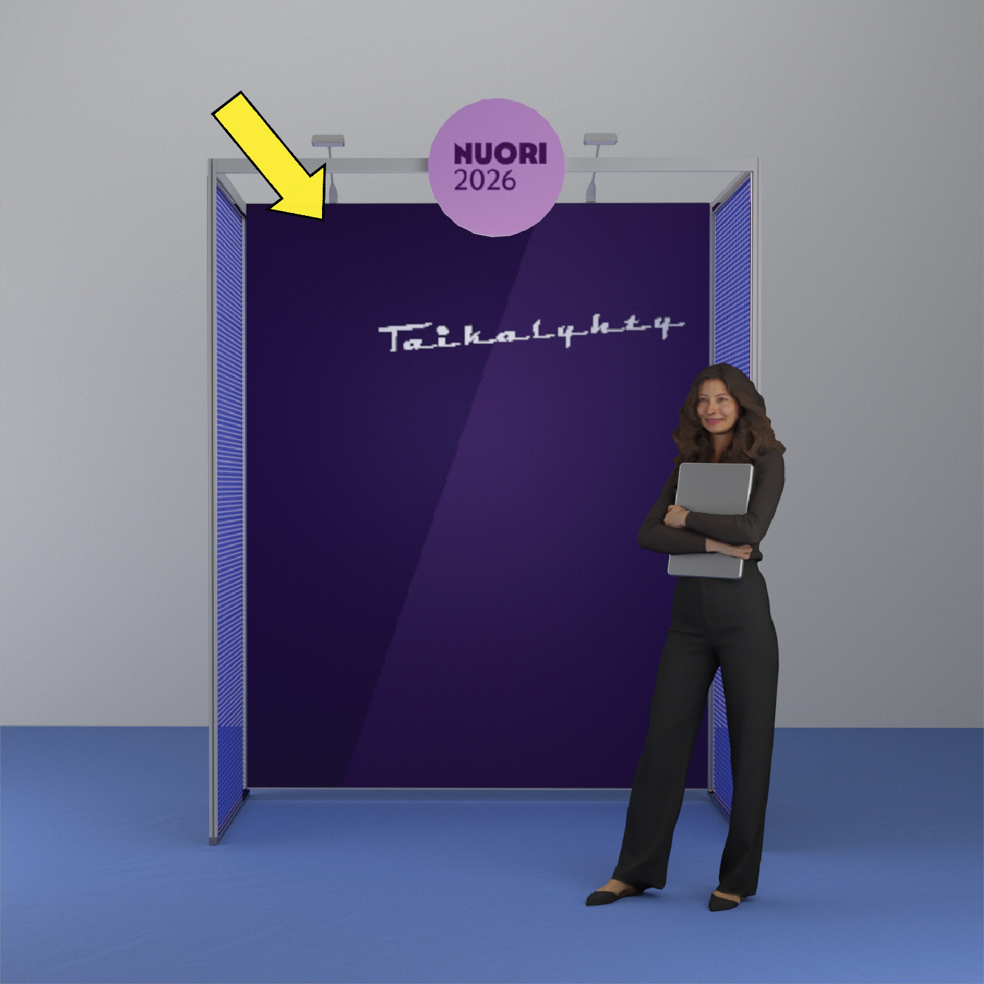 Osaston takaseinän brändääminen NUORI26 (osasto 4m2)