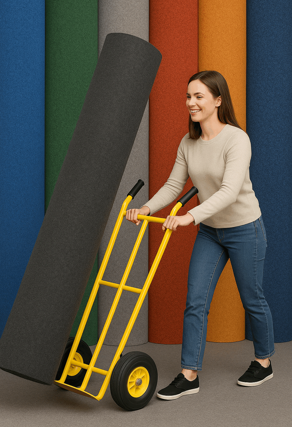 Täysi rulla (150m2) messumattoa, grafiitti