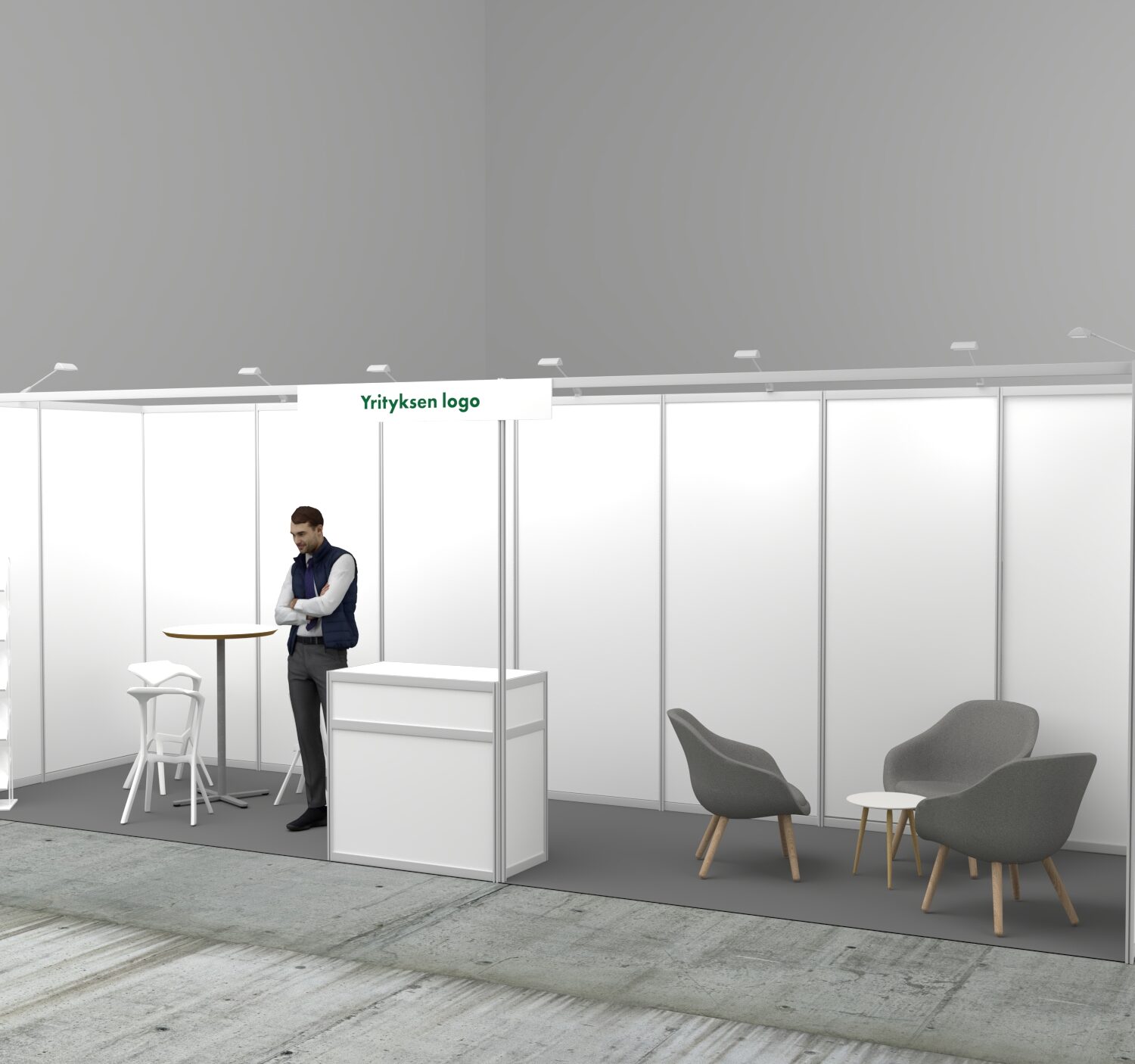 TASKUOSASTO 2 x 7 m kalusteineen